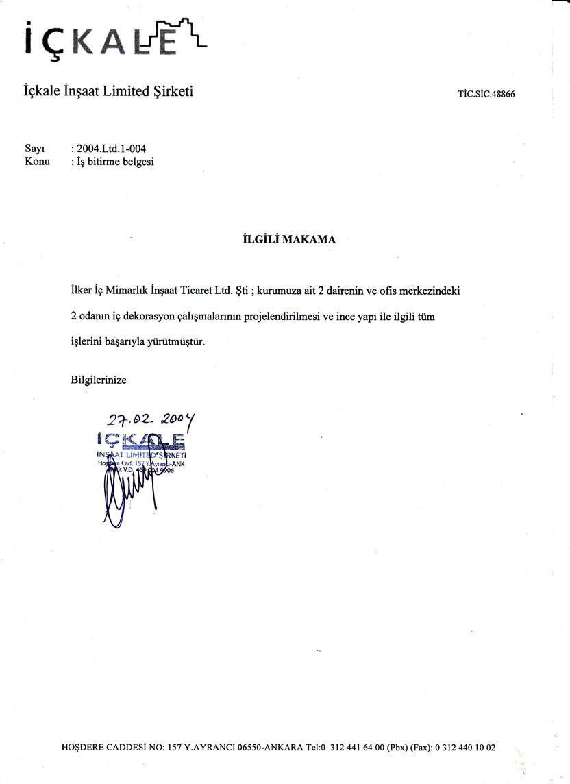 İçkale İnşaat Limited Şti.